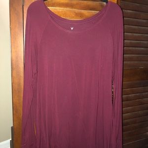 Bergundy soft & sexy American Eagle long sleeve jersey tee